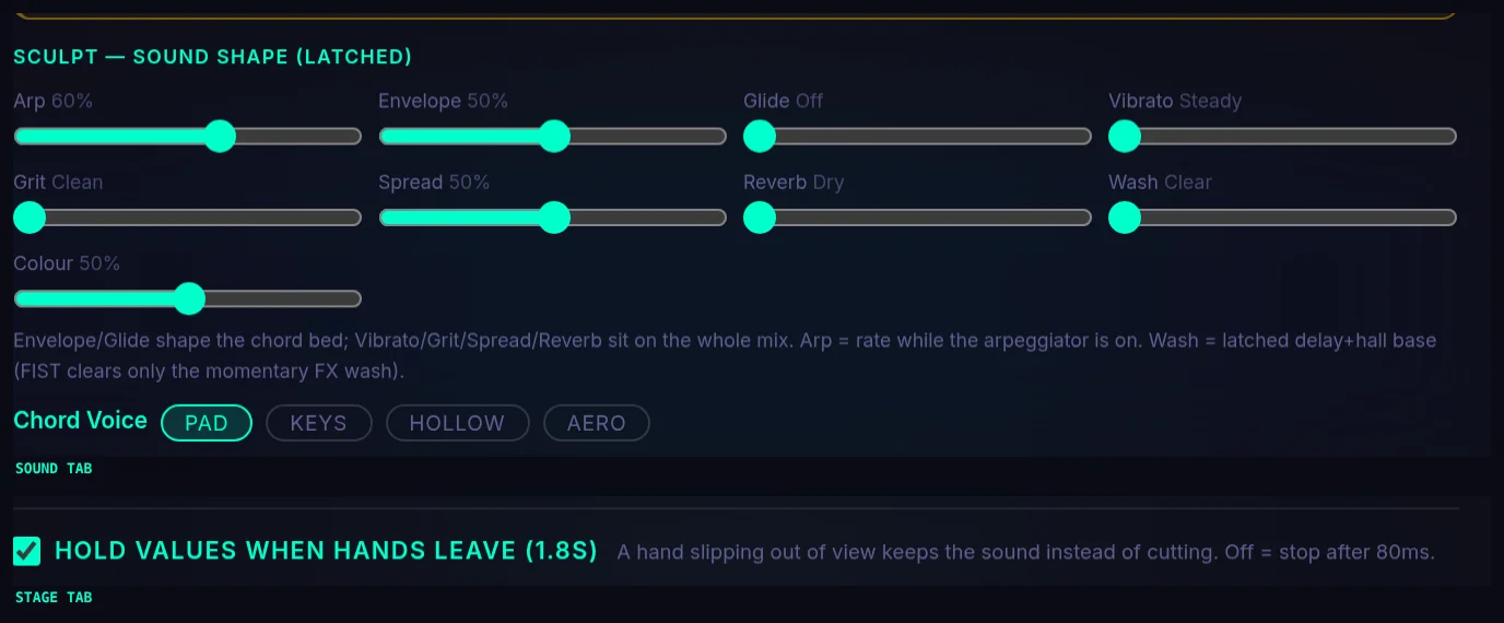 The app's settings, 2 crops stacked, each showing the rows this recipe moves.