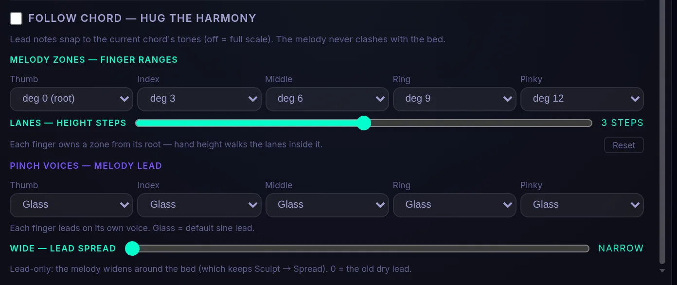 The Settings panel on the Sound tab.